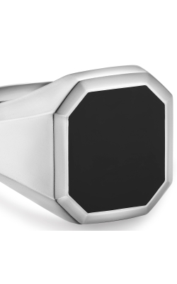 Streamline Signet Ring in Sterling Silver with Black Onyx, 18mm thumbnail 4