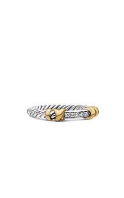Petite Helena Wrap Band Ring in Sterling Silver with 18K Yellow Gold and Diamonds, 4mm thumbnail 1
