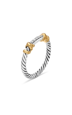 Petite Helena Wrap Band Ring in Sterling Silver with 18K Yellow Gold and Diamonds, 4mm thumbnail 2