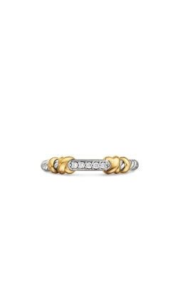 Petite Helena Wrap Band Ring in Sterling Silver with 18K Yellow Gold and Diamonds, 4mm thumbnail 3