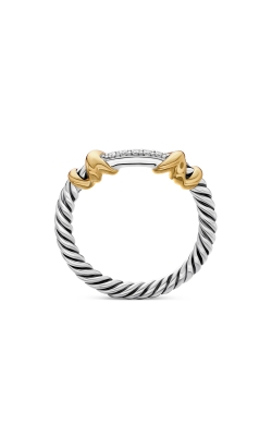 Petite Helena Wrap Band Ring in Sterling Silver with 18K Yellow Gold and Diamonds, 4mm thumbnail 4