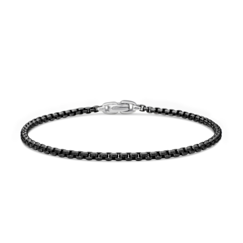 Box Chain Bracelet with Stainless Steel and Sterling Silver, 2.7mm
