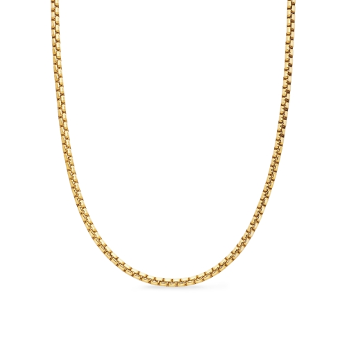 Men's Medium Box Chain Necklace in 18k Yellow Gold