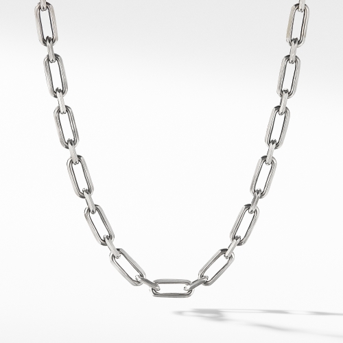 Elongated Open Chain Link Necklace in Sterling Silver, 8.5mm