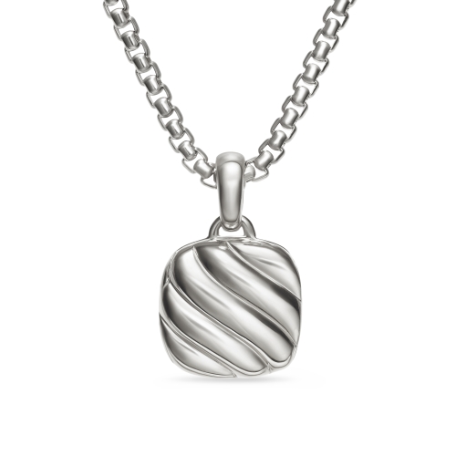 Sculpted Cable Square Locket in Sterling Silver, 22.5mm