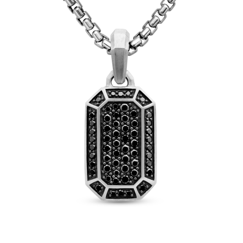 Streamline® Amulet in Sterling Silver with Black Diamonds, 22mm