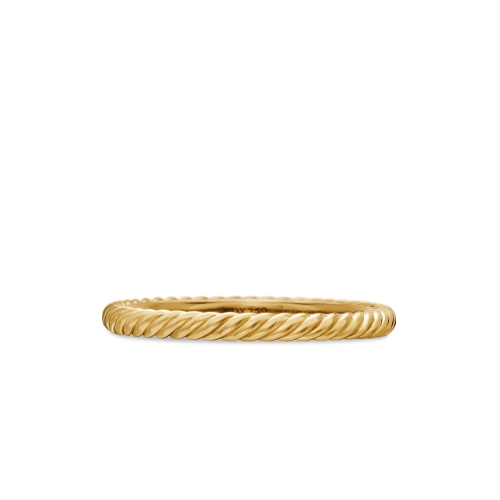 2 mm Cabled Stackable Midnight Melange Ring in 18k Yellow Gold