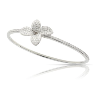 Pasquale Bruni 18K White Gold Petit Garden Bangle Bracelet, Featuring 127 Round Diamonds =1.09ctw | Alson Jewelers