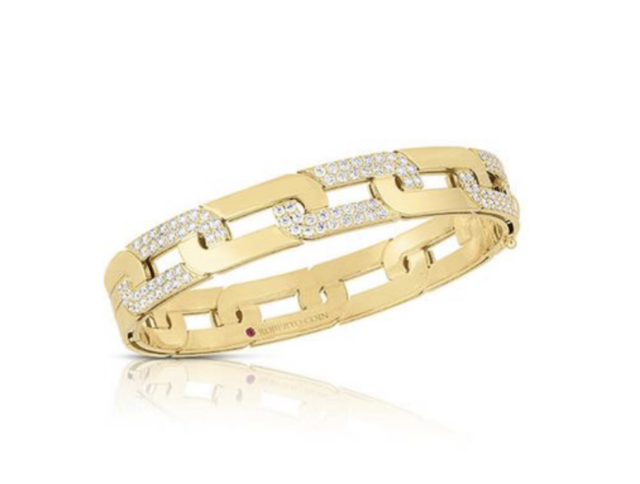 Roberto Coin 18K Yellow Gold Navarra Bangle Bracelet, Featuring 108 Round Diamonds =2.10ctw | Alson Jewelers