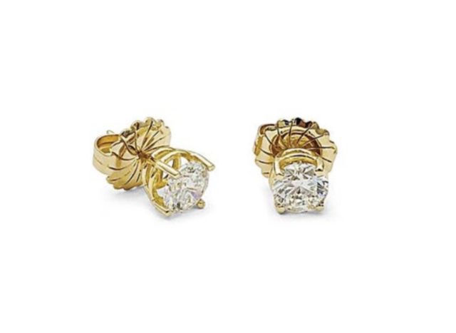 Alson Signature Collection 14K Yellow Gold Stud Earrings, Featuring 2 Round Diamonds =1.96ctw, I Color, SI1 Clarity | Alson Jewelers