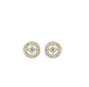 Penny Preville 18K Yellow Gold Round Halo Stud Earrings, Featuring 30 Diamonds =.72ctw | Alson Jewelers