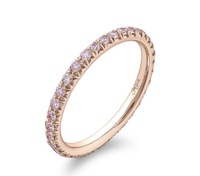 JB Star 18K Rose Gold Eternity Band, Featuring 36 Round Fancy Pink Diamonds =.60ctw | Alson Jewelers