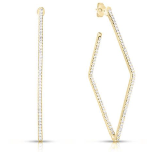 Roberto Coin 18K Yellow Gold Square Hoop Earrings, Featuring Diamonds =1.85ctw | Alson Jewelers