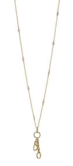 Monica Rich Kosann 18K Yellow Gold 18' Two-Charm Enhancer Diamond Necklace
