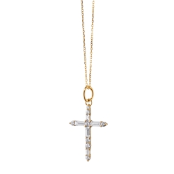 Monica Rich Kosann 18K Yellow Gold 17' Diamond Cross Charm Necklace
