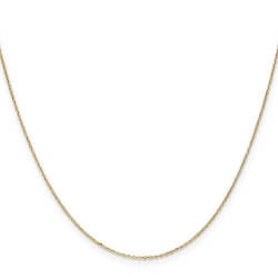 Alson Signature Collection 14K Yellow Gold 16' .8MM Diamond-Cut Cable Chain