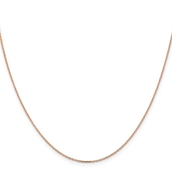 Alson Signature Collection 14K Rose Gold 24' 1MM Diamond-Cut Cable Chain