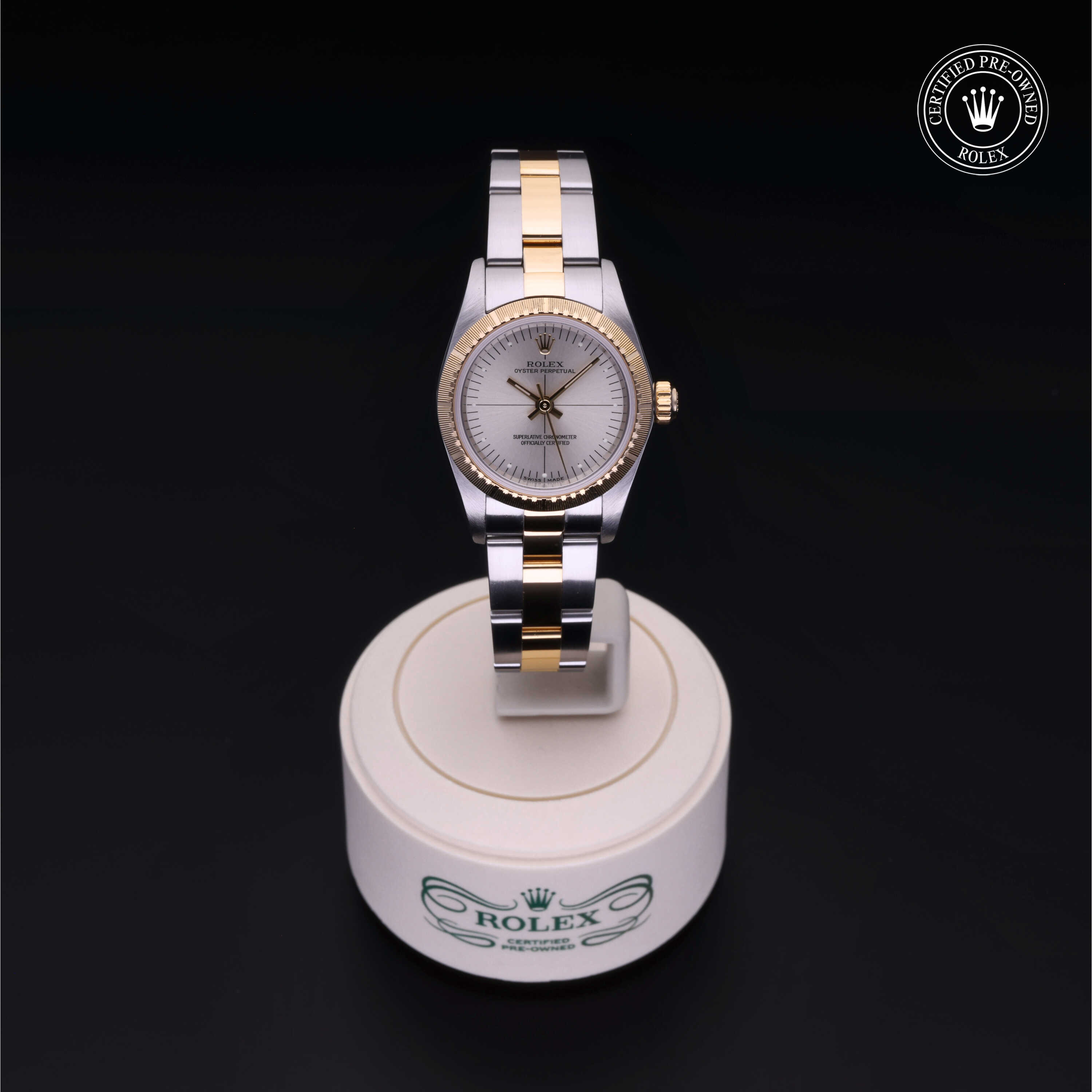 Rolex Oyster Perpetual in Rolesor 18 Carat Yellow M76243-0015 at Alson Jewelers