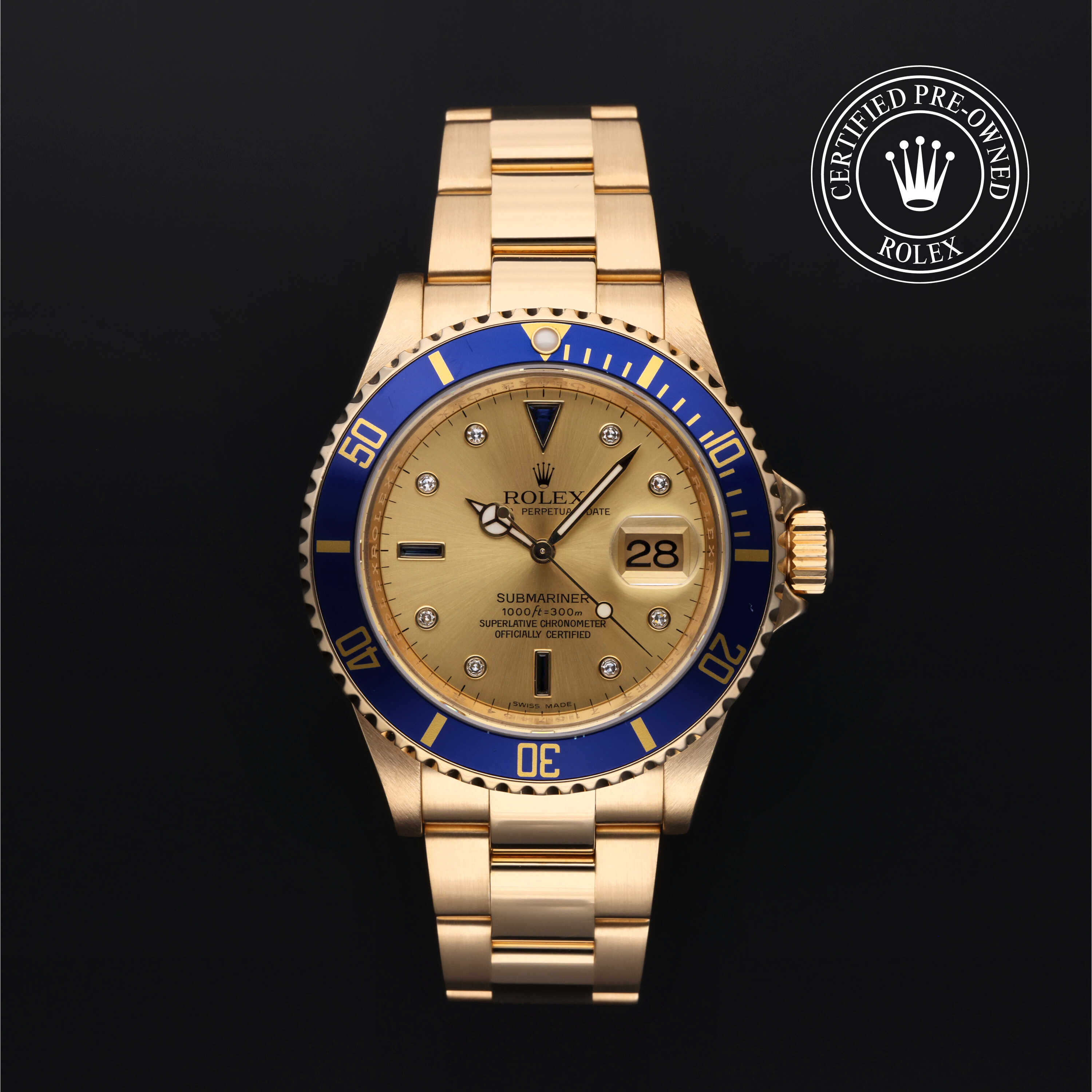 Rolex Submariner in Gold 18 Carat Yellow M16618-0001 at Alson Jewelers