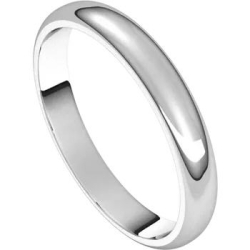 Alson Signature Collection 18K White Gold 3MM Half Round Band, Size 8
