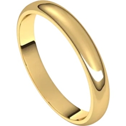 Alson Signature Collection 18K Yellow Gold 3MM Half Round Band, Size 5