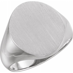 Alson Signature Collection 14K White Gold 18X16MM Oval Signet Ring