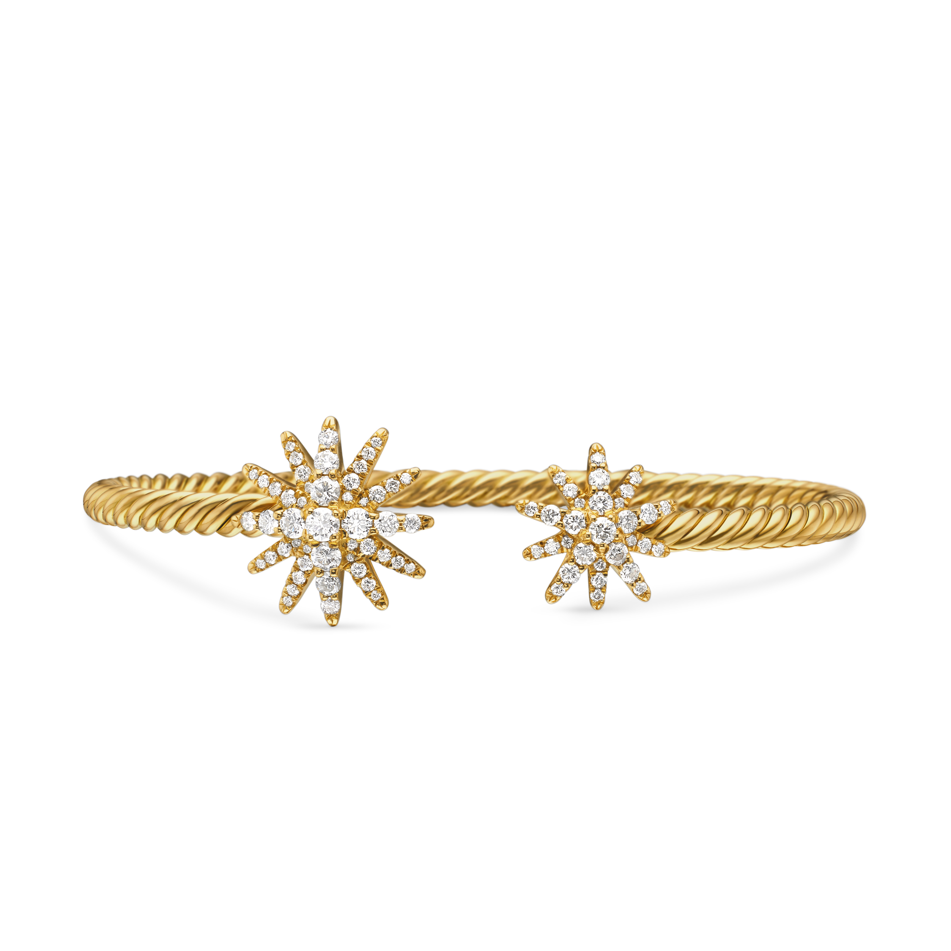 Starburst Cable Bracelet in 18K Yellow Gold with Diamonds, 3.5mm Starburst Cable Bracelet in 18K Yellow Gold with Diamonds, 3.5mm