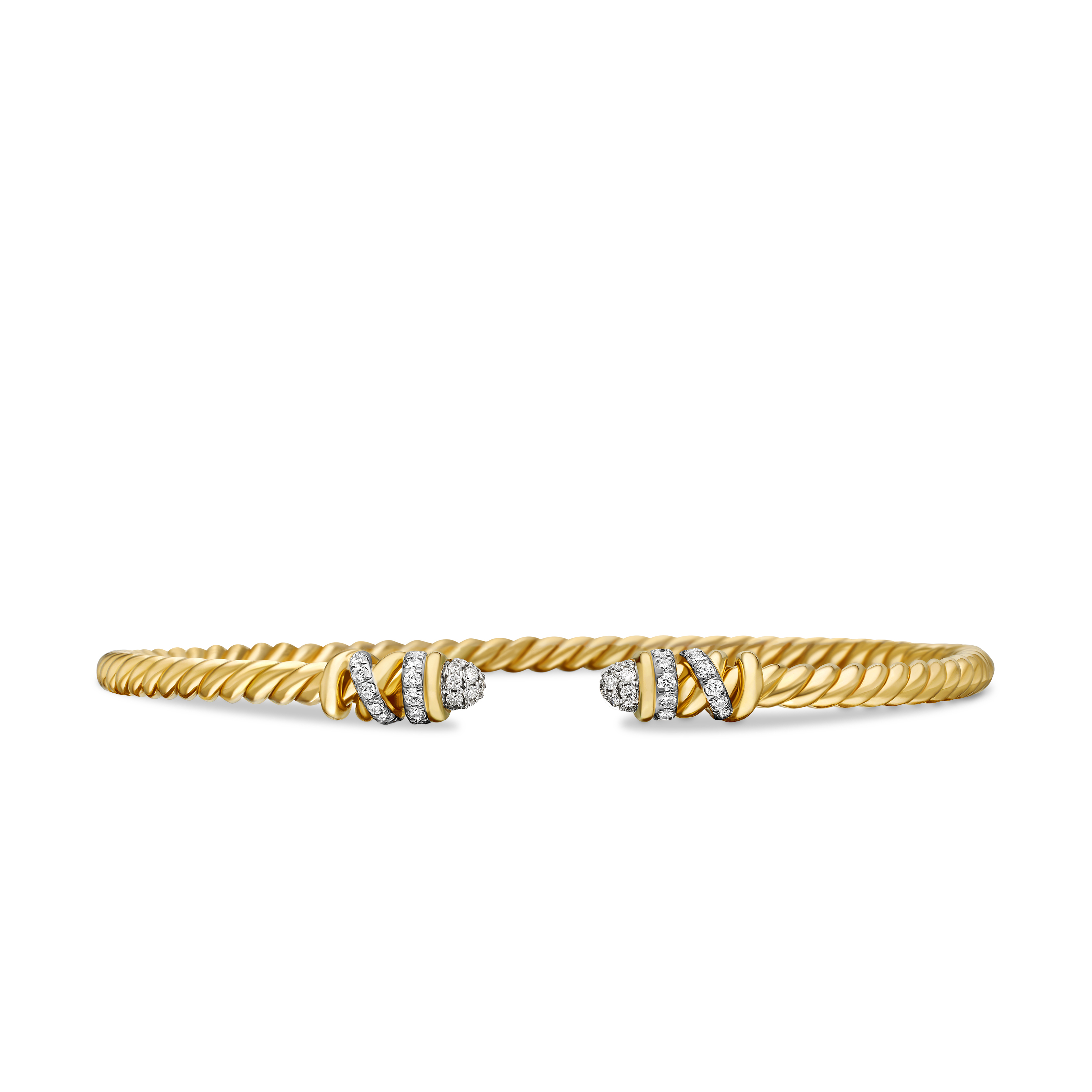 Petite Helena Cablespira® Bracelet in 18K Yellow Gold with Diamonds, 3mm Petite Helena Cablespira® Bracelet in 18K Yellow Gold with Diamonds, 3mm