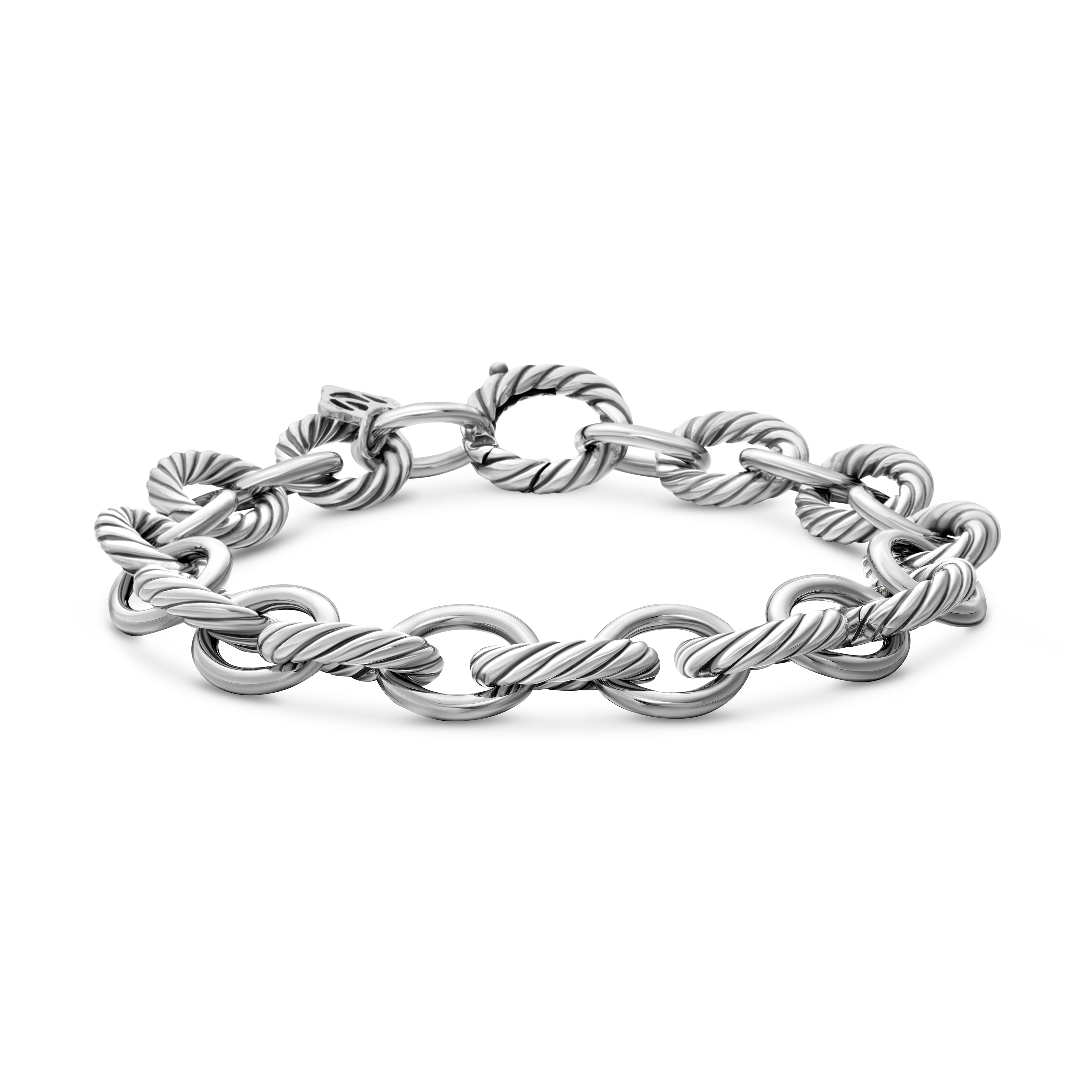 Oval Link Chain Bracelet in Sterling Silver, 10mm Oval Link Chain Bracelet in Sterling Silver, 10mm