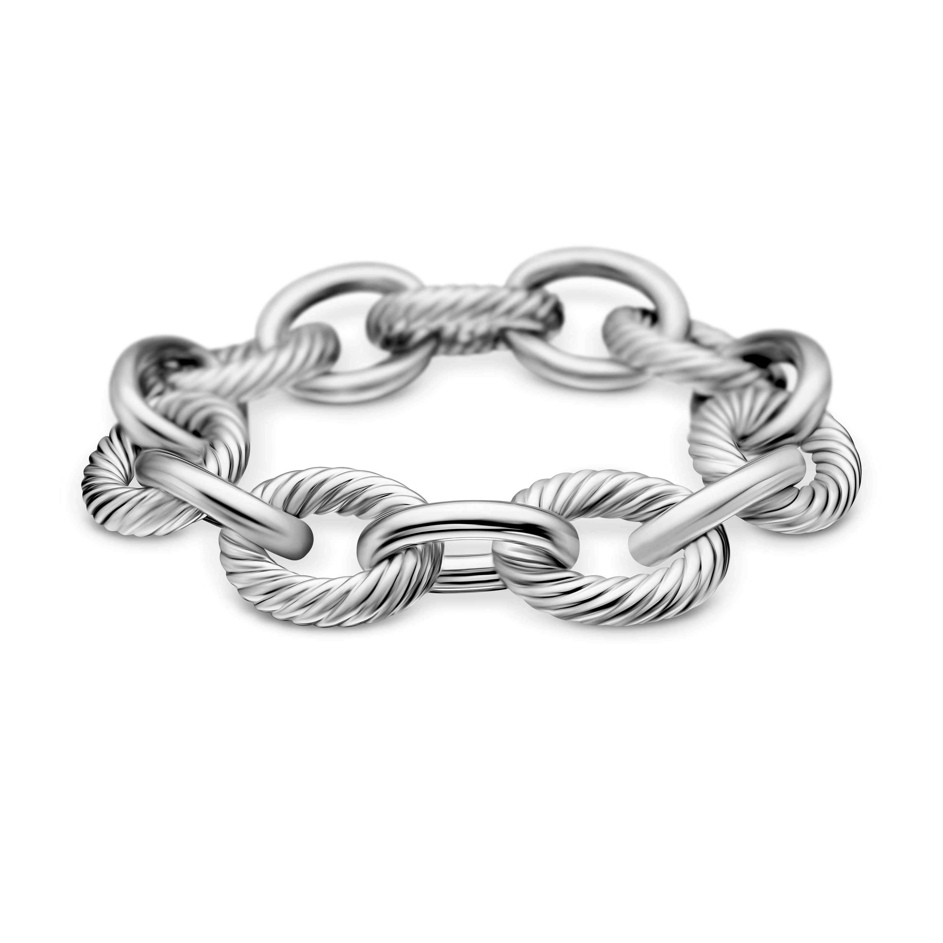 Oval Link Chain Bracelet in Sterling Silver, 17mm Oval Link Chain Bracelet in Sterling Silver, 17mm