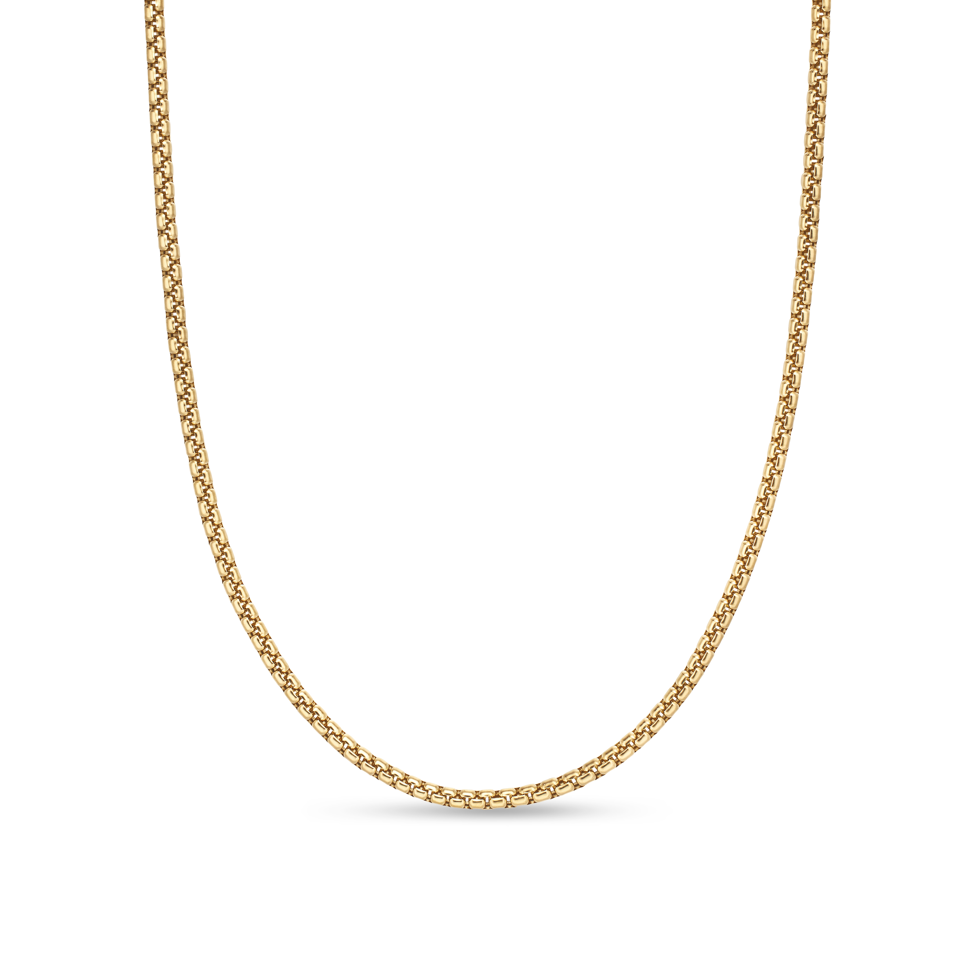 2.7 mm Small Box Chain Necklace in 18k Yellow Gold