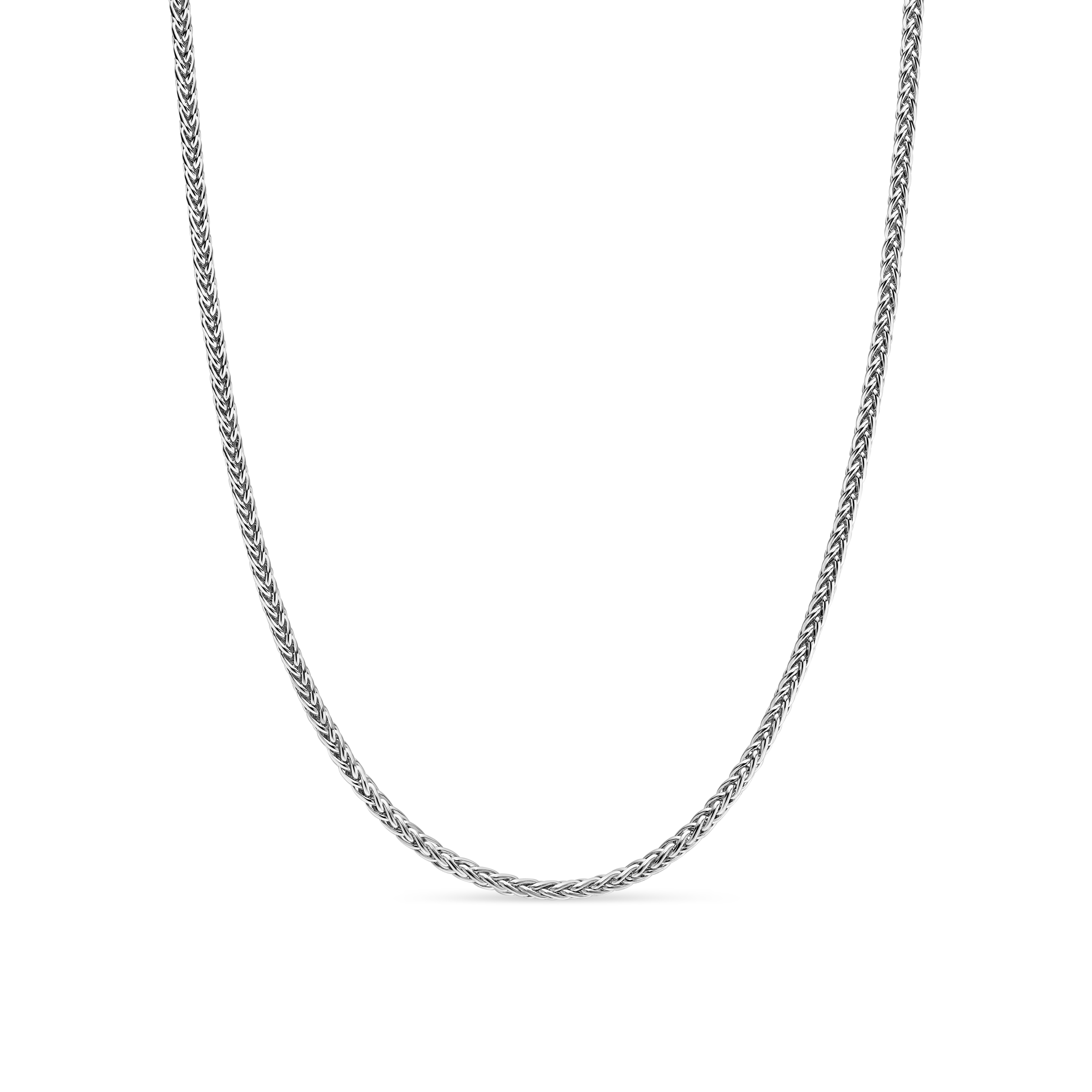 Wheat Chain Necklace in Sterling Silver, 2.5mm Wheat Chain Necklace in Sterling Silver, 2.5mm