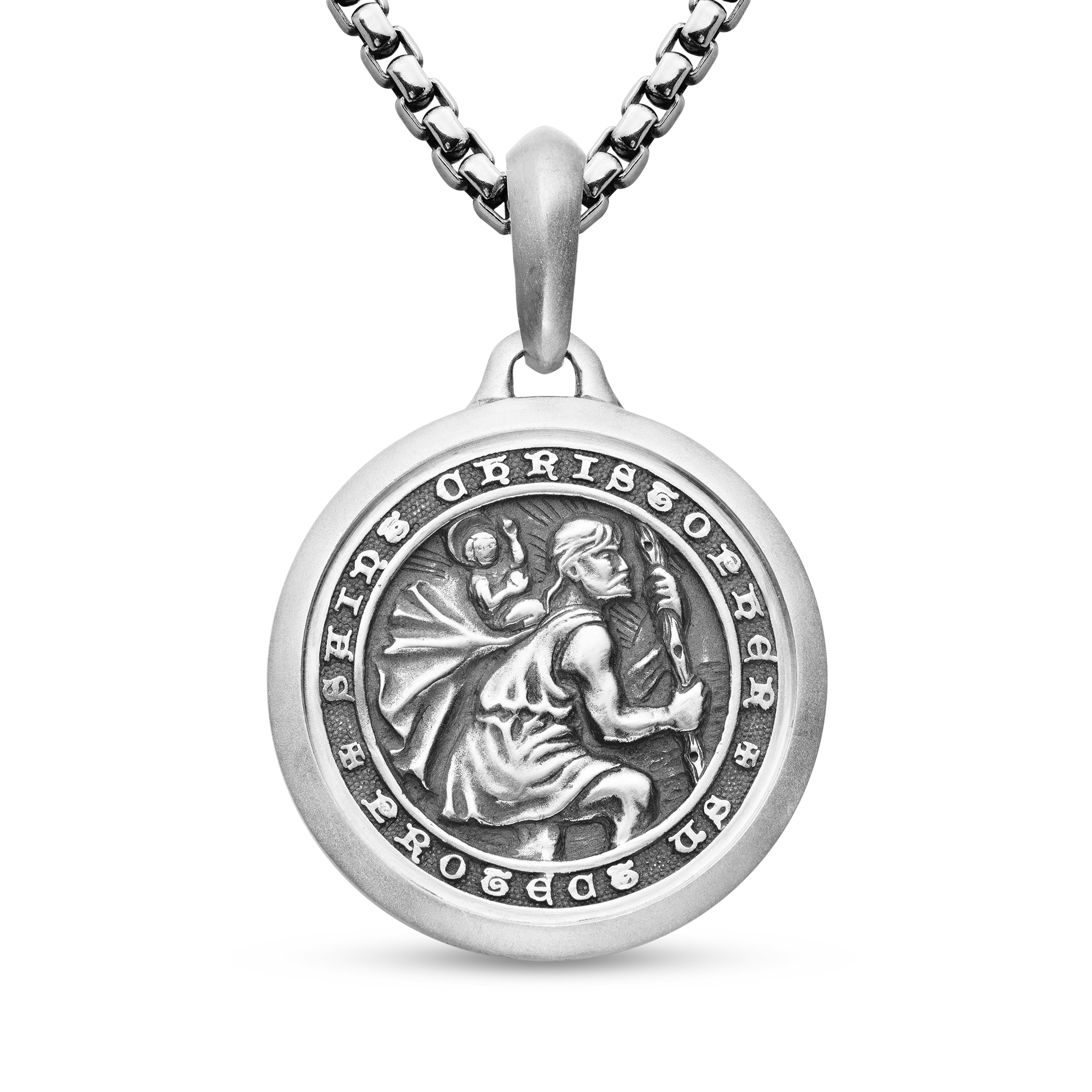 St. Christopher Amulet in Sterling Silver, 34.5mm St. Christopher Amulet in Sterling Silver, 34.5mm