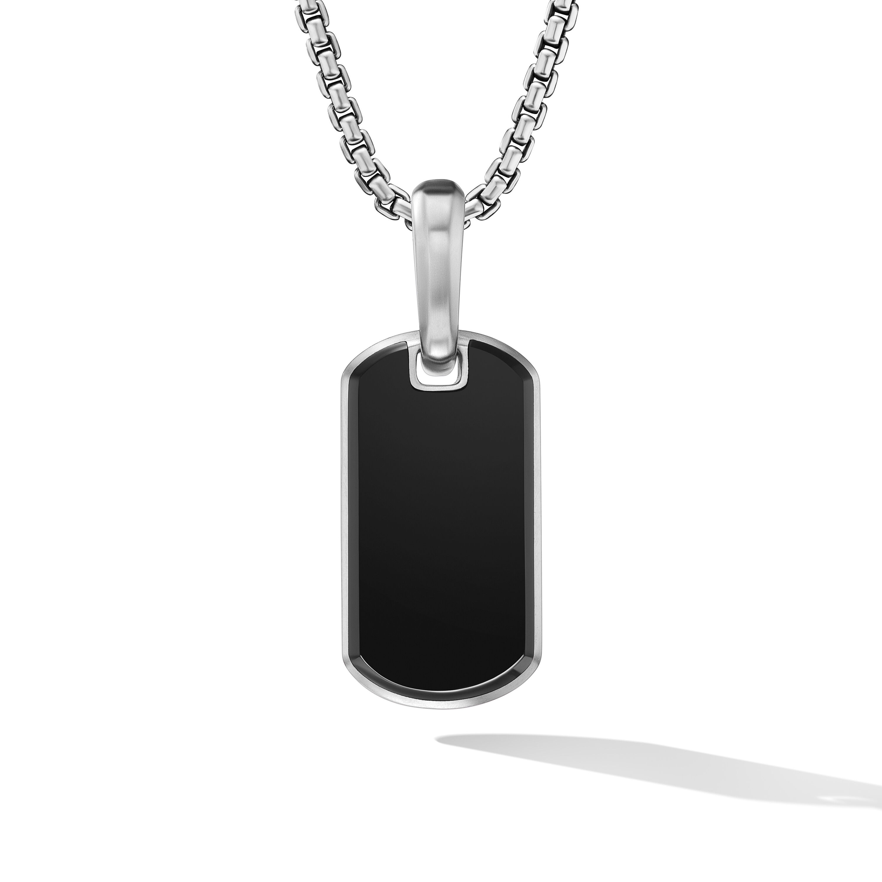 Chevron Tag in Sterling Silver with Black Onyx, 21mm Chevron Tag in Sterling Silver with Black Onyx, 21mm