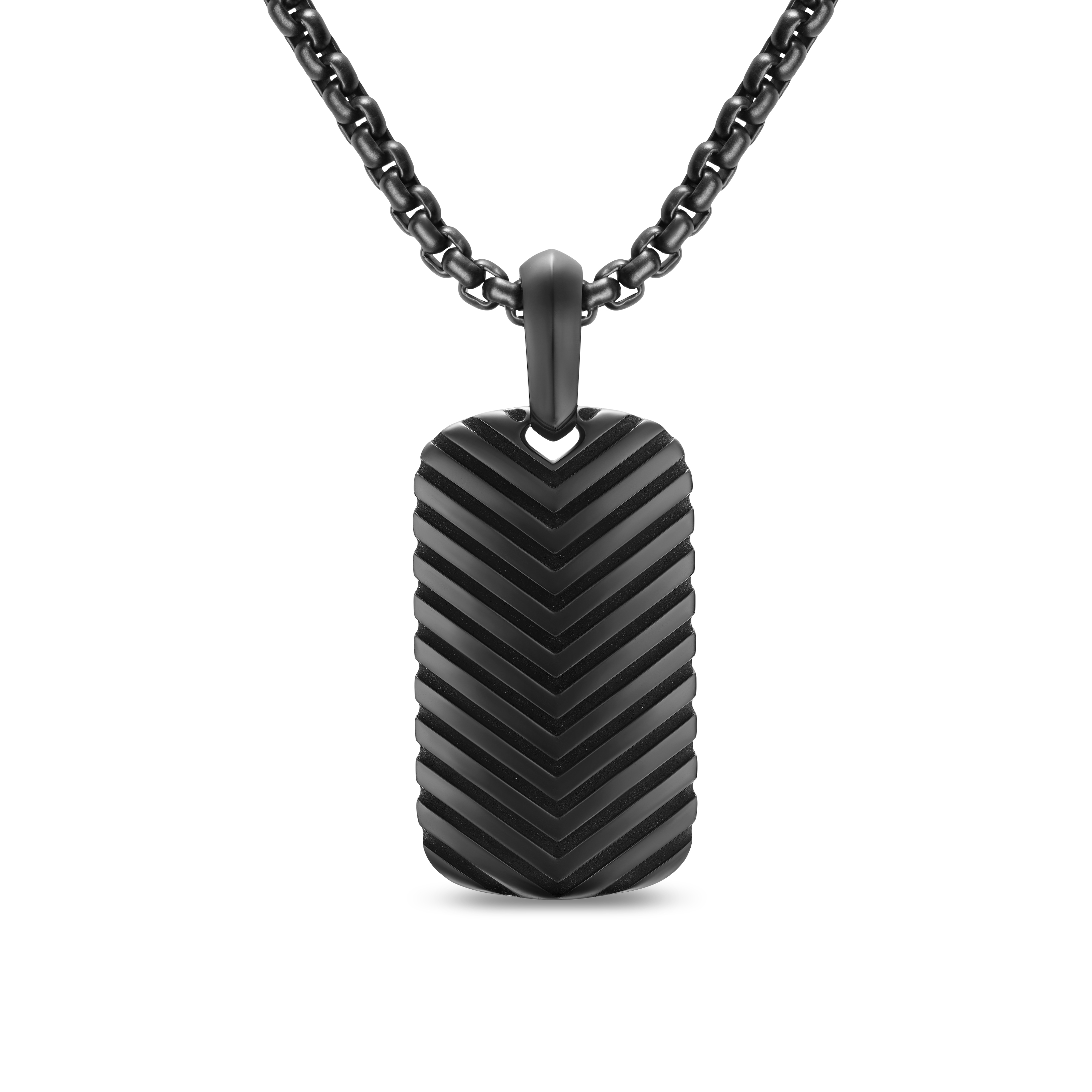 Chevron Tag in Black Titanium, 27mm Chevron Tag in Black Titanium, 27mm
