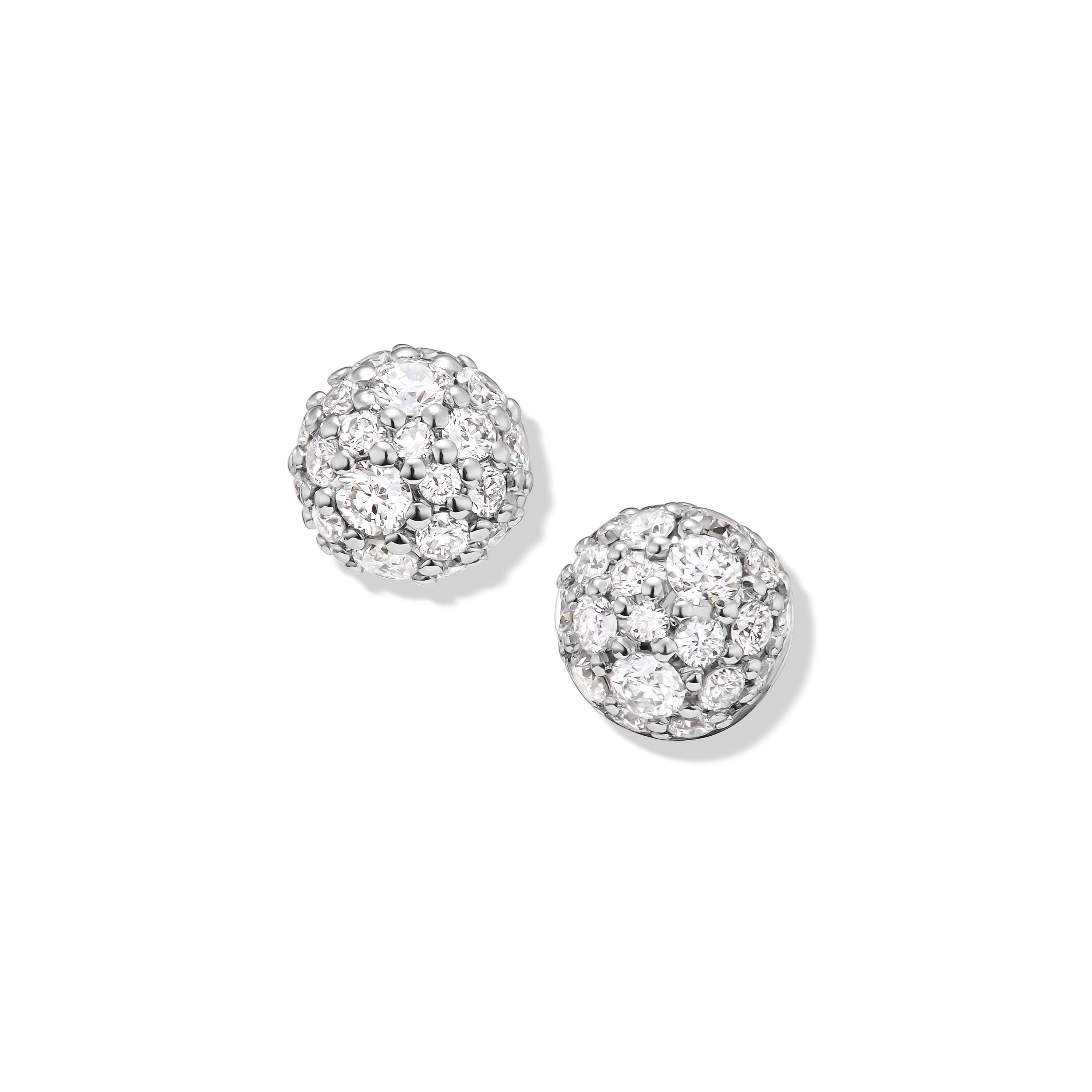 Petite Pavé Stud Earrings in 18K Yellow Gold with Diamonds, 4.5mm Petite Pavé Stud Earrings in 18K Yellow Gold with Diamonds, 4.5mm