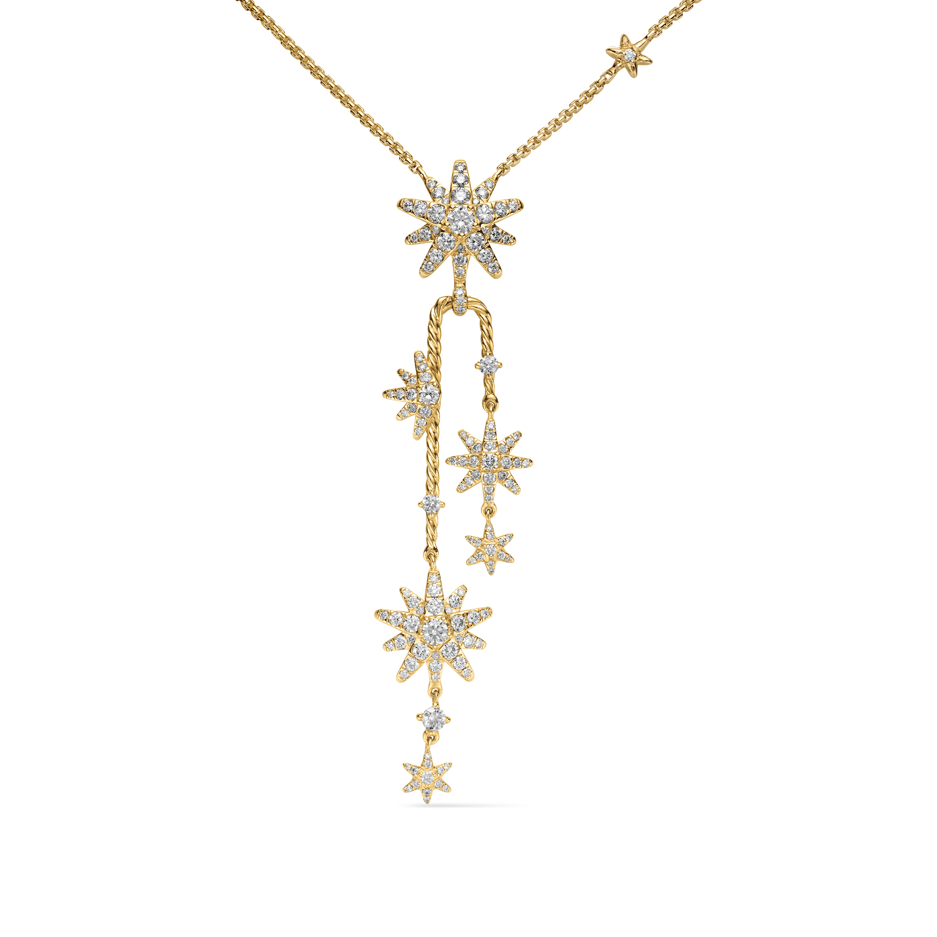 Starburst Cluster Necklace in 18K Yellow Gold with Diamonds, 66mm Starburst Cluster Necklace in 18K Yellow Gold with Diamonds, 66mm