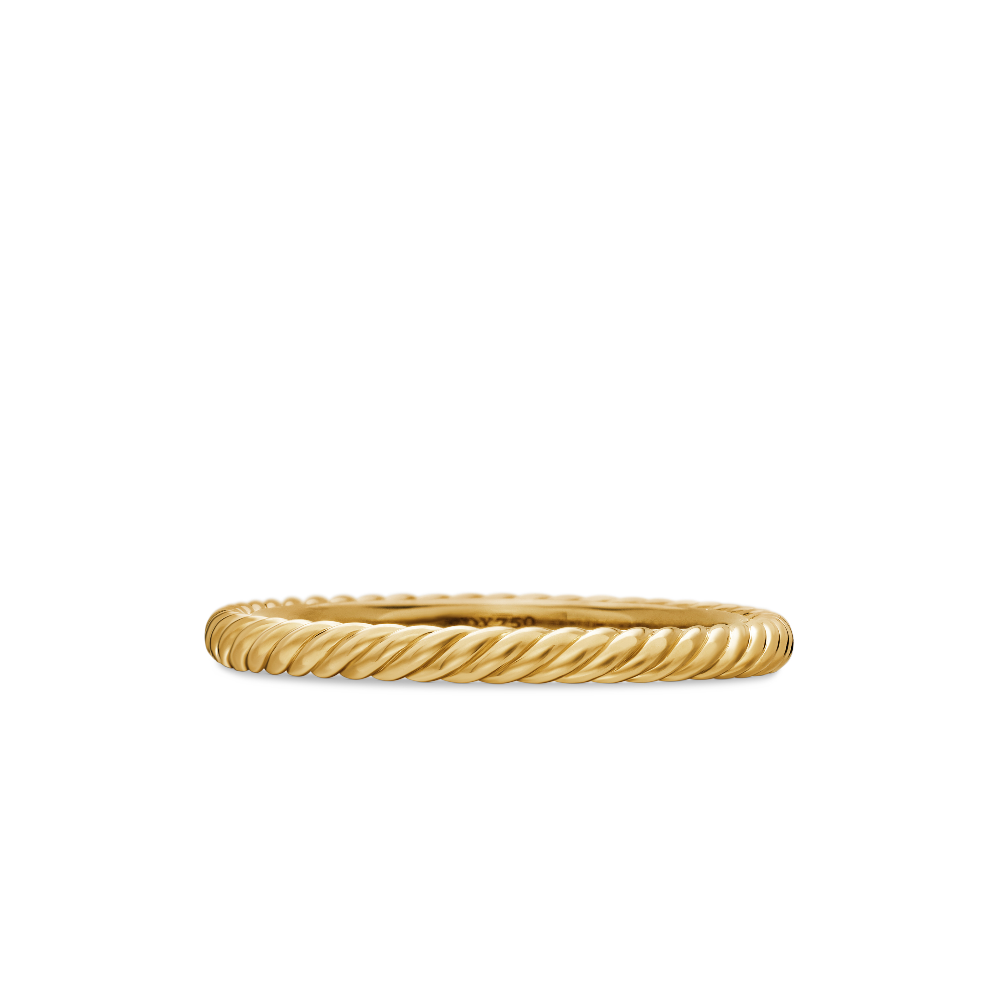 2 mm Cabled Stackable Midnight Melange Ring in 18k Yellow Gold 2 mm Cabled Stackable Midnight Melange Ring in 18k Yellow Gold