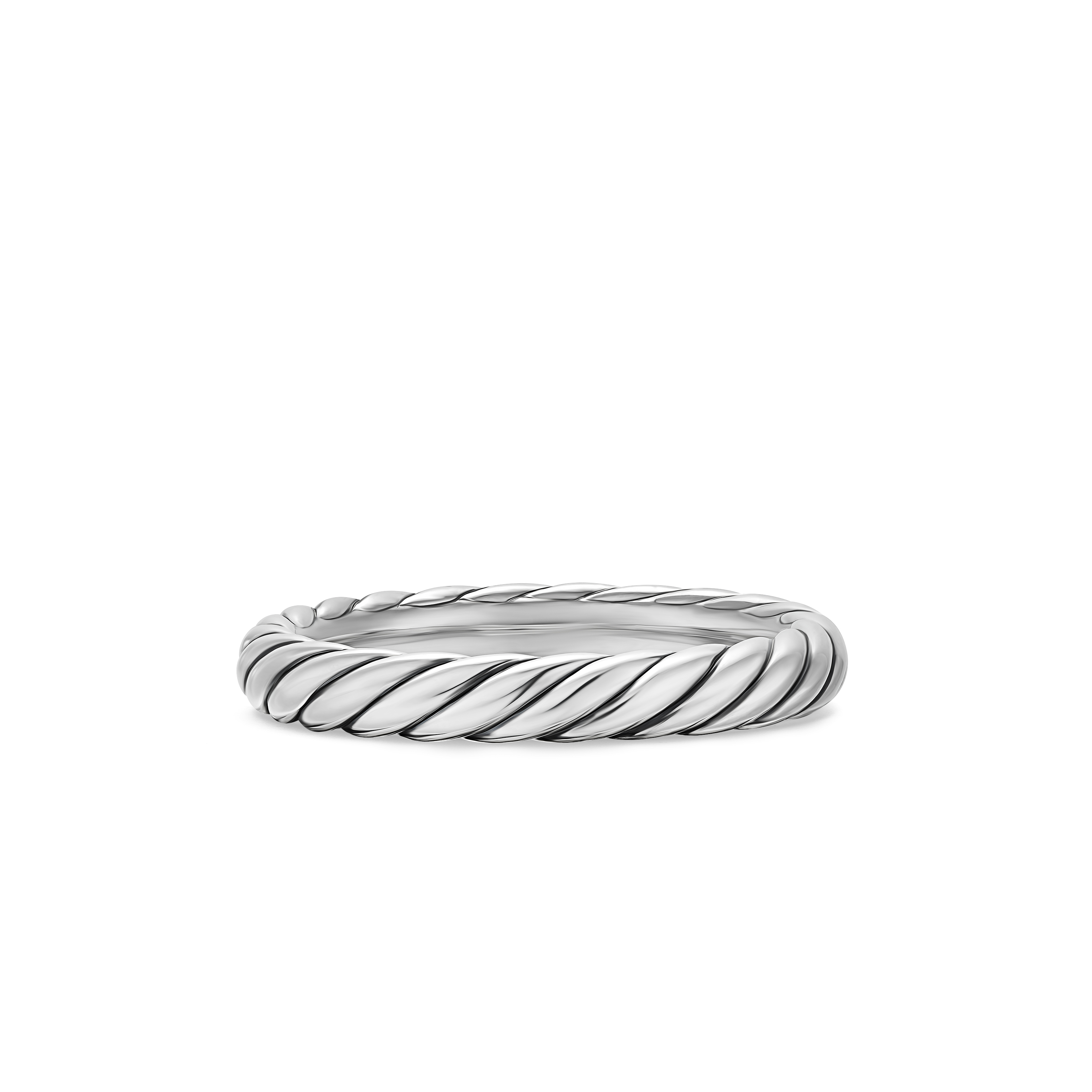 Cable Band Ring in Sterling Silver, 3.4mm Cable Band Ring in Sterling Silver, 3.4mm