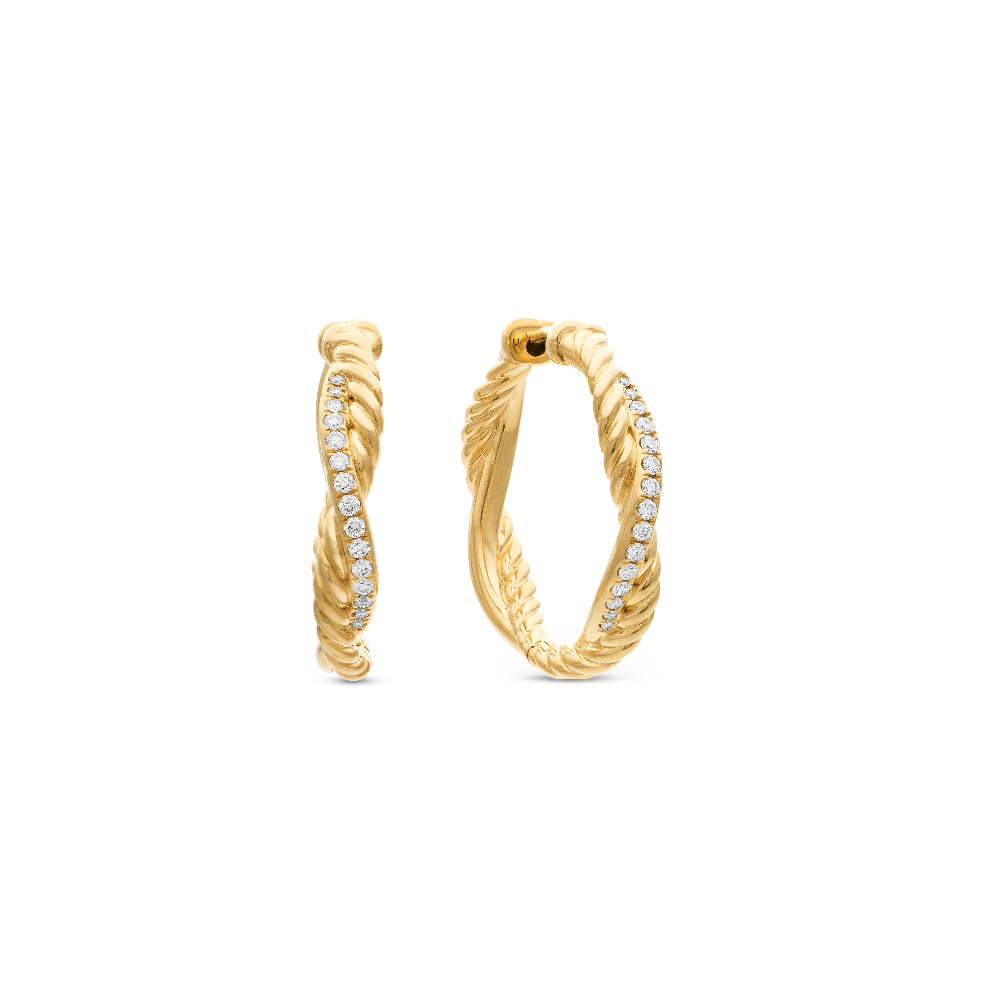 Petite Infinity Hoop Earrings in 18K Yellow Gold with Diamonds, 17.3mm Petite Infinity Hoop Earrings in 18K Yellow Gold with Diamonds, 17.3mm