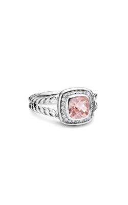 Albion 7 mm Split Petite Albion Ring in Sterling Silver with Faceted Morganite and Diamonds thumbnail 1