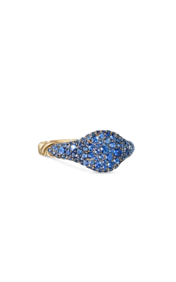 Petite Pavé Pinky Ring in 18K Yellow Gold with Sapphires, 7mm thumbnail 1
