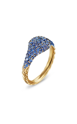 Petite Pavé Pinky Ring in 18K Yellow Gold with Sapphires, 7mm thumbnail 2