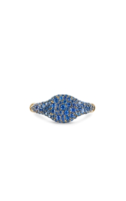 Petite Pavé Pinky Ring in 18K Yellow Gold with Sapphires, 7mm thumbnail 3