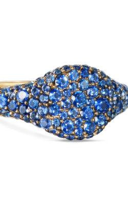 Petite Pavé Pinky Ring in 18K Yellow Gold with Sapphires, 7mm thumbnail 4