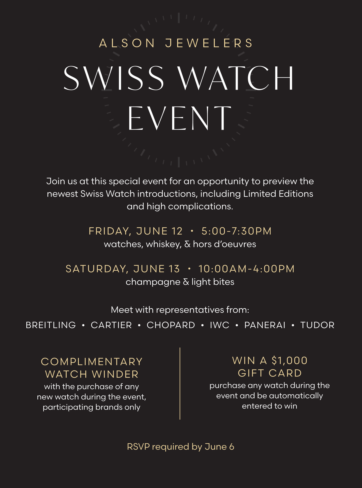 RSVP for Swiss Watches Event