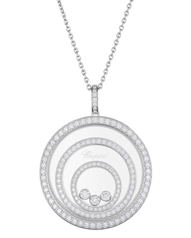 A Chopard 18K White Gold Happy Spirit Diamond Pendant Necklace A Chopard 18K White Gold Happy Spirit Diamond Pendant Necklace