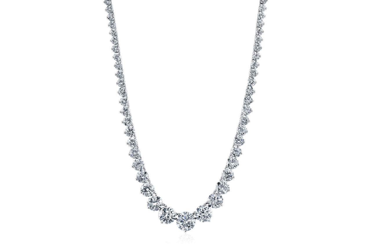 A spectacular diamond and platinum necklace from the Alson Signature Collection, available at Alson Jewelers. A spectacular diamond and platinum necklace from the Alson Signature Collection, available at Alson Jewelers.