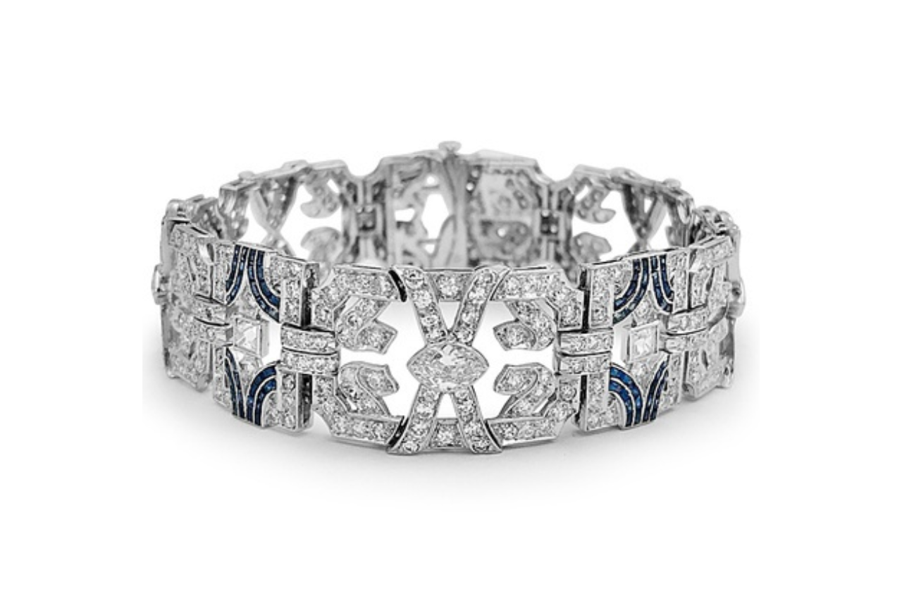 An intricate art deco-inspired bracelet from the Alson Estate Collection, available at Alson Jewelers. An intricate art deco-inspired bracelet from the Alson Estate Collection, available at Alson Jewelers.